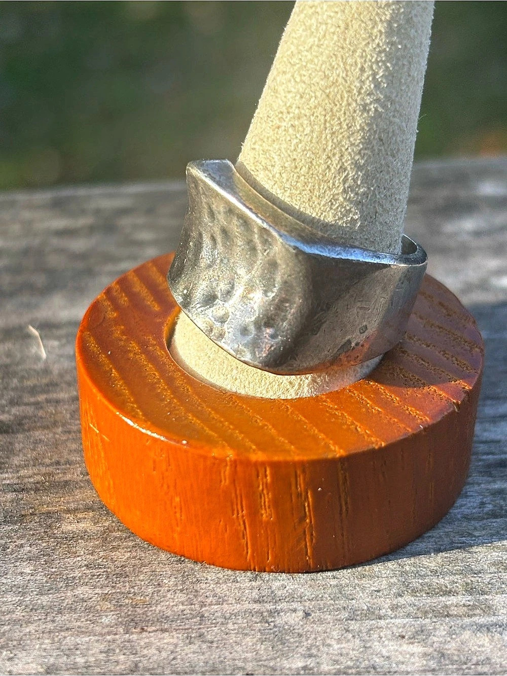 Hammered Sterling Silver Ring Minimalist Design